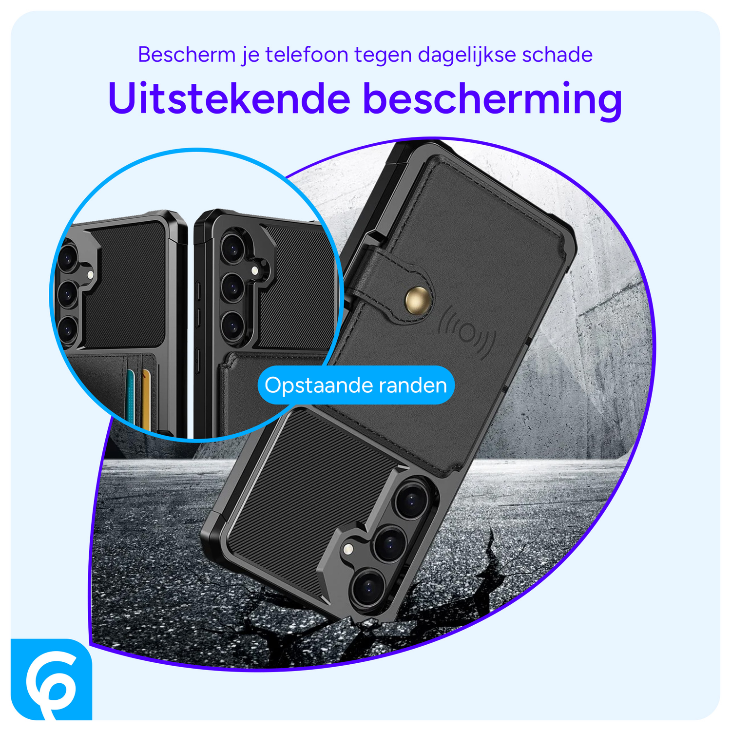 Samsung Galaxy S24 Plus 3 in 1 Back Cover Portemonnee Hoesje Zwart afbeelding 4