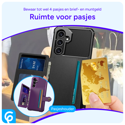 Samsung Galaxy S24 Plus 3 in 1 Back Cover Portemonnee Hoesje Zwart afbeelding 2