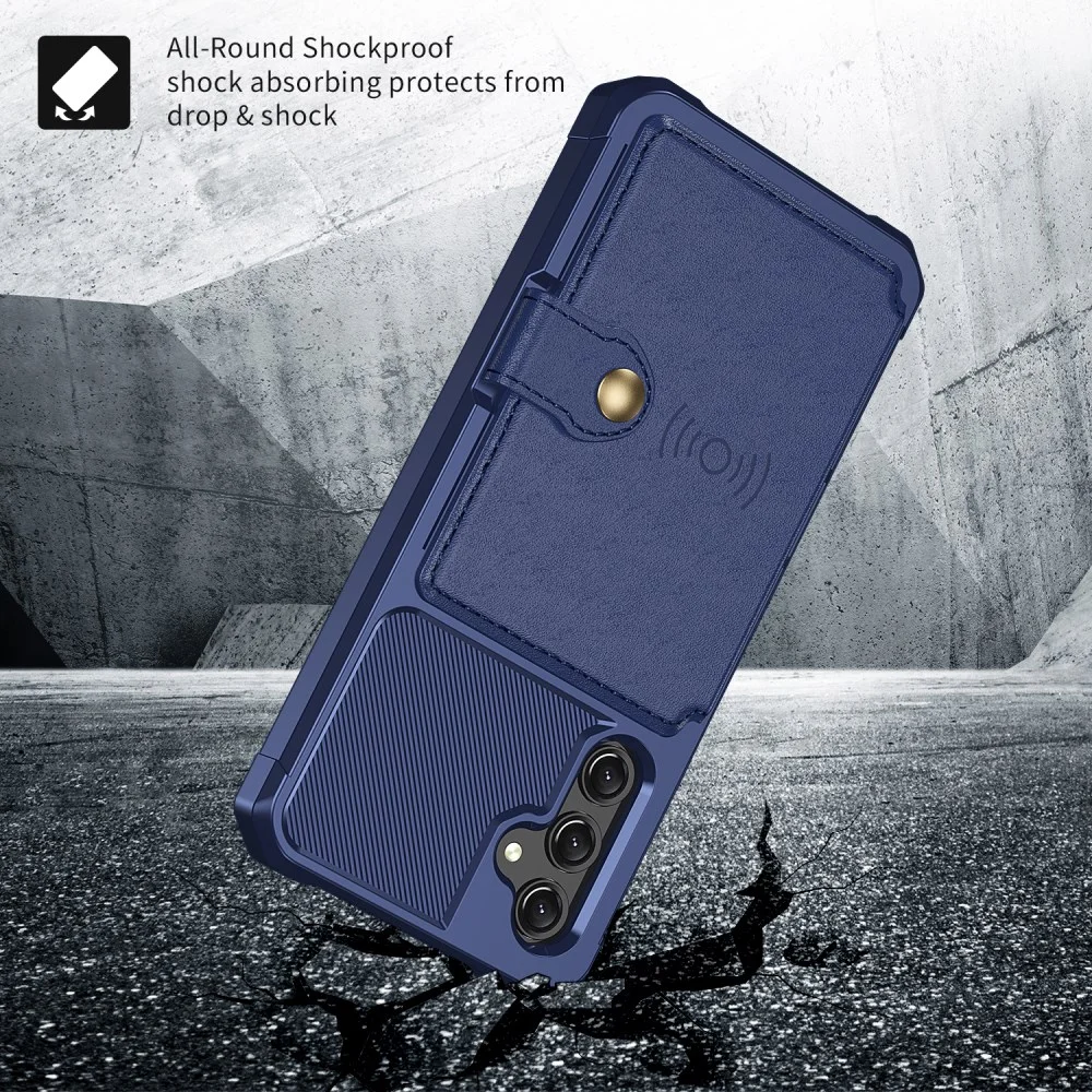Samsung Galaxy A15 3 in 1 Back Cover Portemonnee Hoesje Blauw afbeelding 4