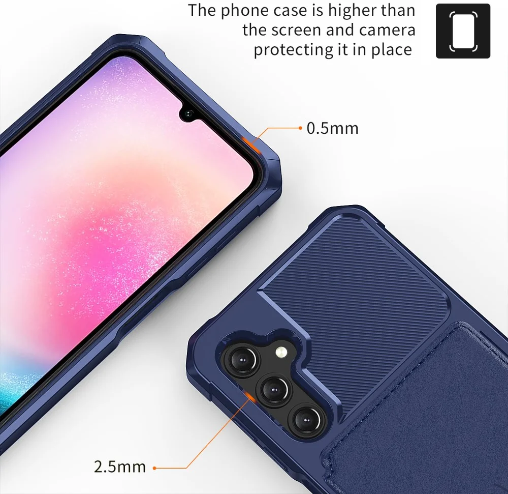 Samsung Galaxy A15 3 in 1 Back Cover Portemonnee Hoesje Blauw afbeelding 6