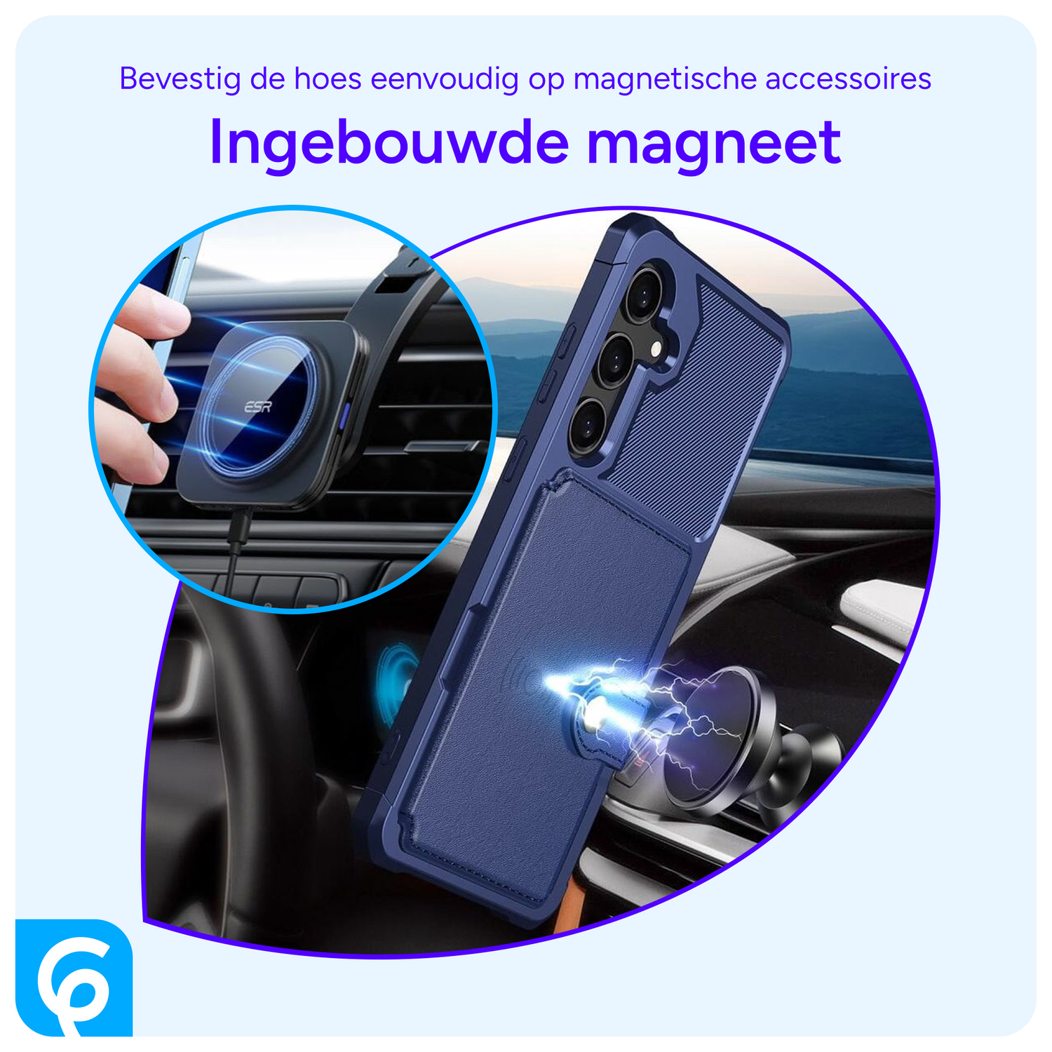 Samsung Galaxy S24 3 in 1 Back Cover Portemonnee Hoesje Blauw afbeelding 6