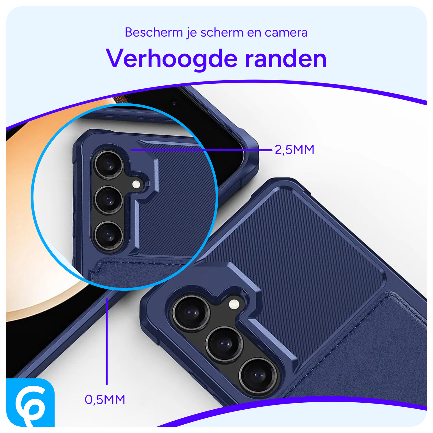 Samsung Galaxy S24 3 in 1 Back Cover Portemonnee Hoesje Blauw afbeelding 3