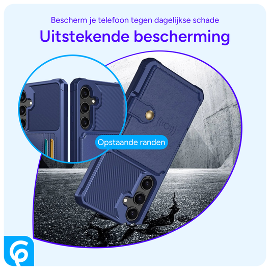 Samsung Galaxy S24 3 in 1 Back Cover Portemonnee Hoesje Blauw afbeelding 4