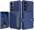 Samsung Galaxy S24 3 in 1 Back Cover Portemonnee Hoesje Blauw