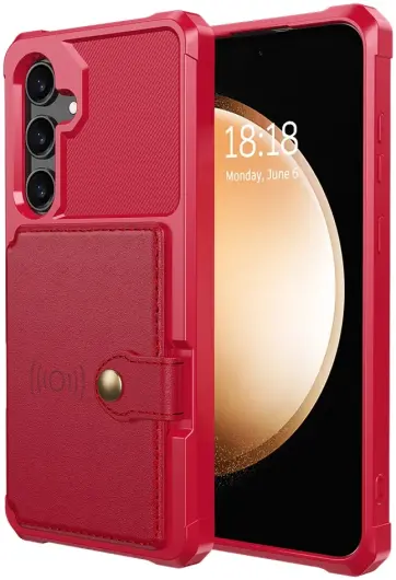 Samsung Galaxy S24 Plus 3 in 1 Back Cover Portemonnee Hoesje Rood afbeelding 7