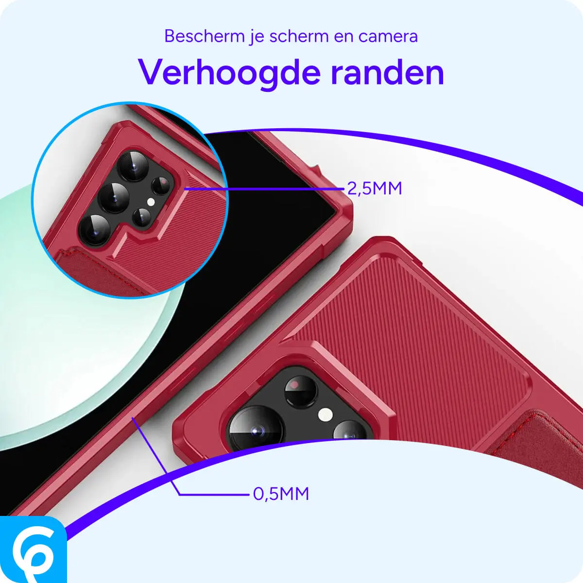 Samsung Galaxy S24 Ultra 3 in 1 Back Cover Portemonnee Hoesje Rood afbeelding 5