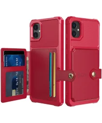 Samsung Galaxy A05 3 in 1 Back Cover Portemonnee Hoesje Rood