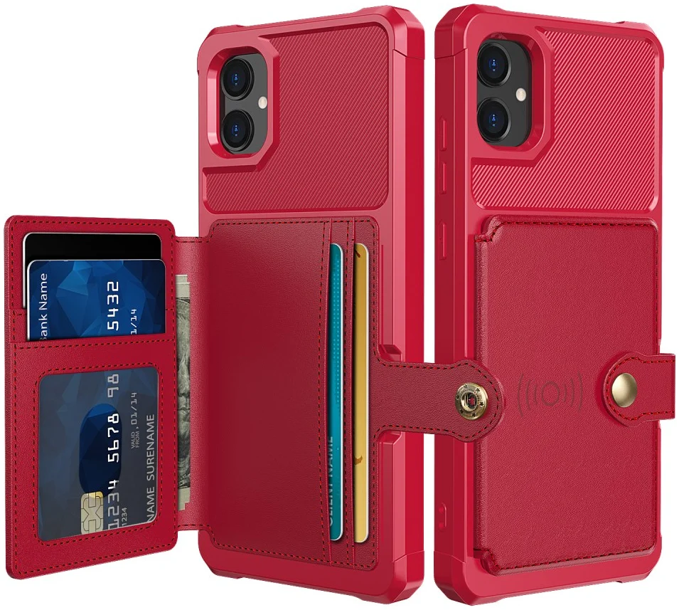 Samsung Galaxy A05 3 in 1 Back Cover Portemonnee Hoesje Rood afbeelding 1