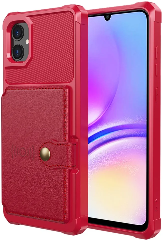 Samsung Galaxy A05 3 in 1 Back Cover Portemonnee Hoesje Rood afbeelding 2