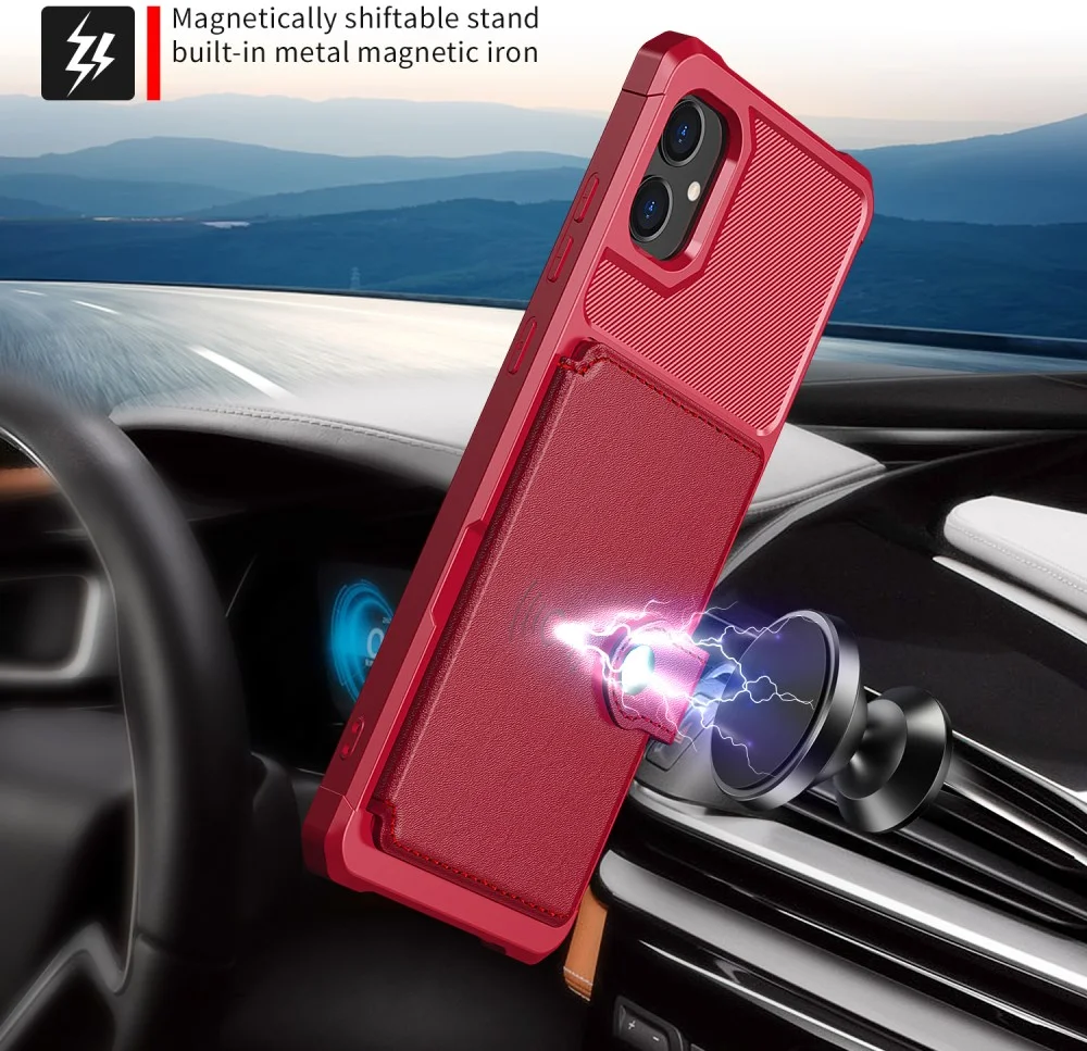 Samsung Galaxy A05 3 in 1 Back Cover Portemonnee Hoesje Rood afbeelding 5