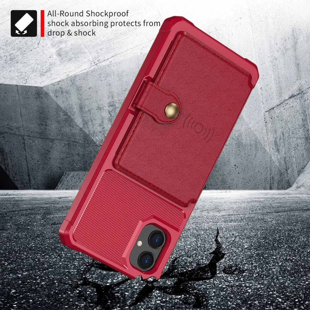 Samsung Galaxy A05 3 in 1 Back Cover Portemonnee Hoesje Rood afbeelding 6