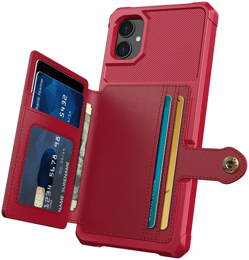 Samsung Galaxy A05 3 in 1 Back Cover Portemonnee Hoesje Rood afbeelding 8