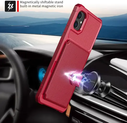 Samsung Galaxy A05 3 in 1 Back Cover Portemonnee Hoesje Rood afbeelding 5
