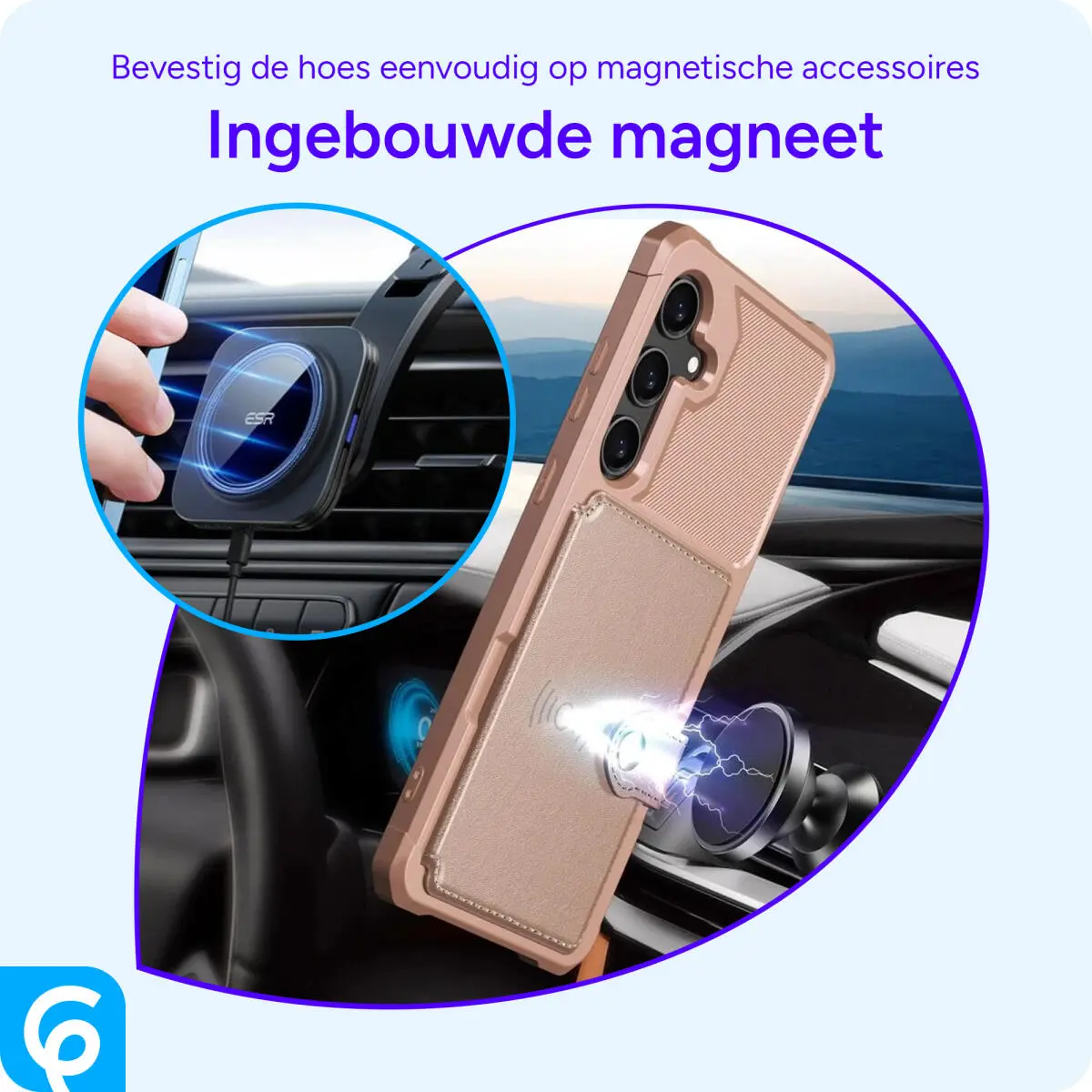 Samsung Galaxy S24 3 in 1 Back Cover Portemonnee Hoesje Roze afbeelding 6
