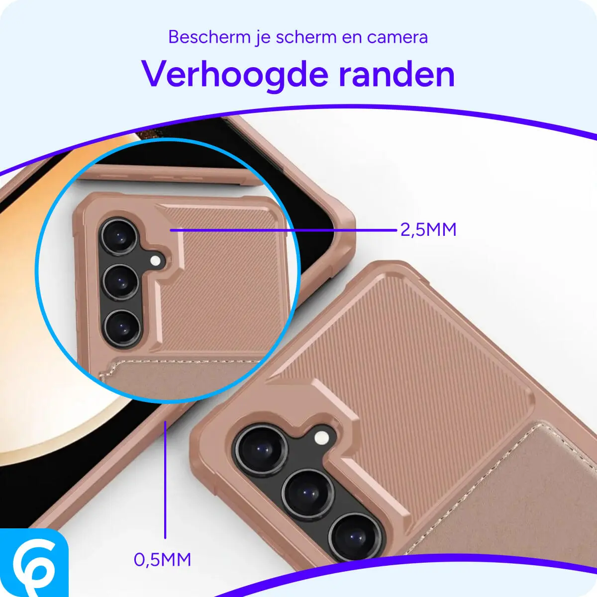 Samsung Galaxy S24 3 in 1 Back Cover Portemonnee Hoesje Roze afbeelding 4