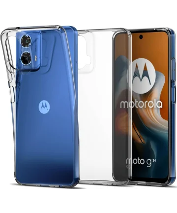 Motorola Moto G34 Hoesje Dun TPU Back Cover Transparant Hoesjes