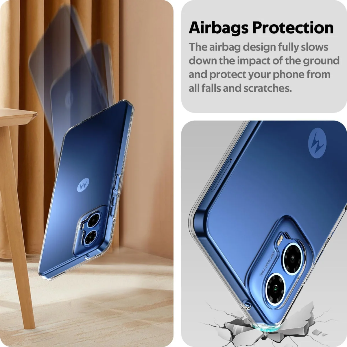 Motorola Moto G34 Hoesje Dun TPU Back Cover Transparant afbeelding 3