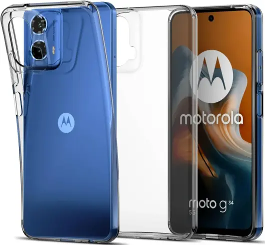 Motorola Moto G34 Hoesje Dun TPU Back Cover Transparant afbeelding 1