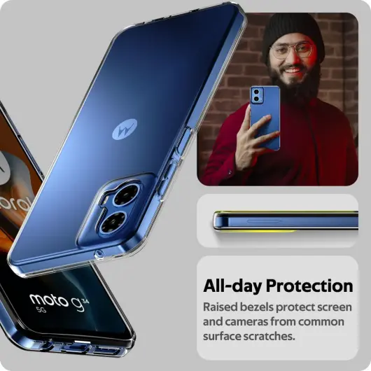 Motorola Moto G34 Hoesje Dun TPU Back Cover Transparant afbeelding 4