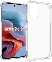 Motorola Moto G34 Hoesje Schokbestendig Dun TPU Back Cover Transparant