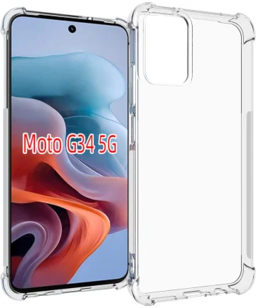 Motorola Moto G34 Hoesje Schokbestendig Dun TPU Back Cover Transparant Hoesjes