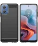 Motorola Moto G34 Hoesje Geborsteld TPU Flexibele Back Cover Zwart