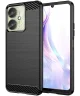 Xiaomi Poco M6 Hoesje Geborsteld TPU Flexibele Back Cover Zwart