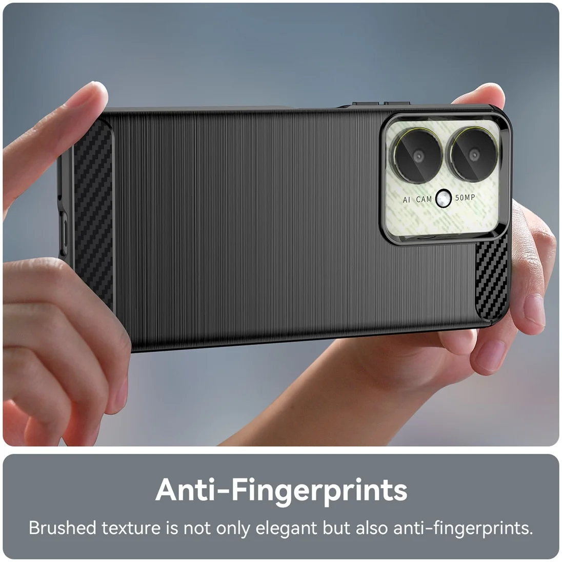 Xiaomi Redmi 13 4G / Poco M6 Hoesje Geborsteld TPU Flexibele Back Cover Zwart afbeelding 5