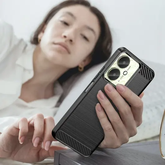 Xiaomi Redmi 13 4G / Poco M6 Hoesje Geborsteld TPU Flexibele Back Cover Zwart afbeelding 7