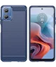 Motorola Moto G34 Hoesje Geborsteld TPU Flexibele Back Cover Blauw