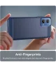 Motorola Moto G34 Hoesje Geborsteld TPU Flexibele Back Cover Blauw