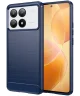 Xiaomi Poco X6 Pro Hoesje Geborsteld TPU Flexibele Back Cover Blauw