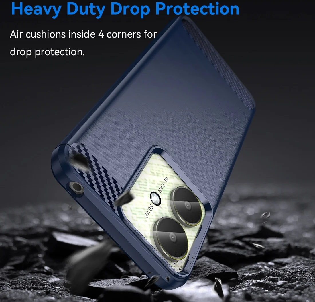 Xiaomi Redmi 13 4G / Poco M6 Hoesje Geborsteld TPU Flexibele Back Cover Blauw afbeelding 2