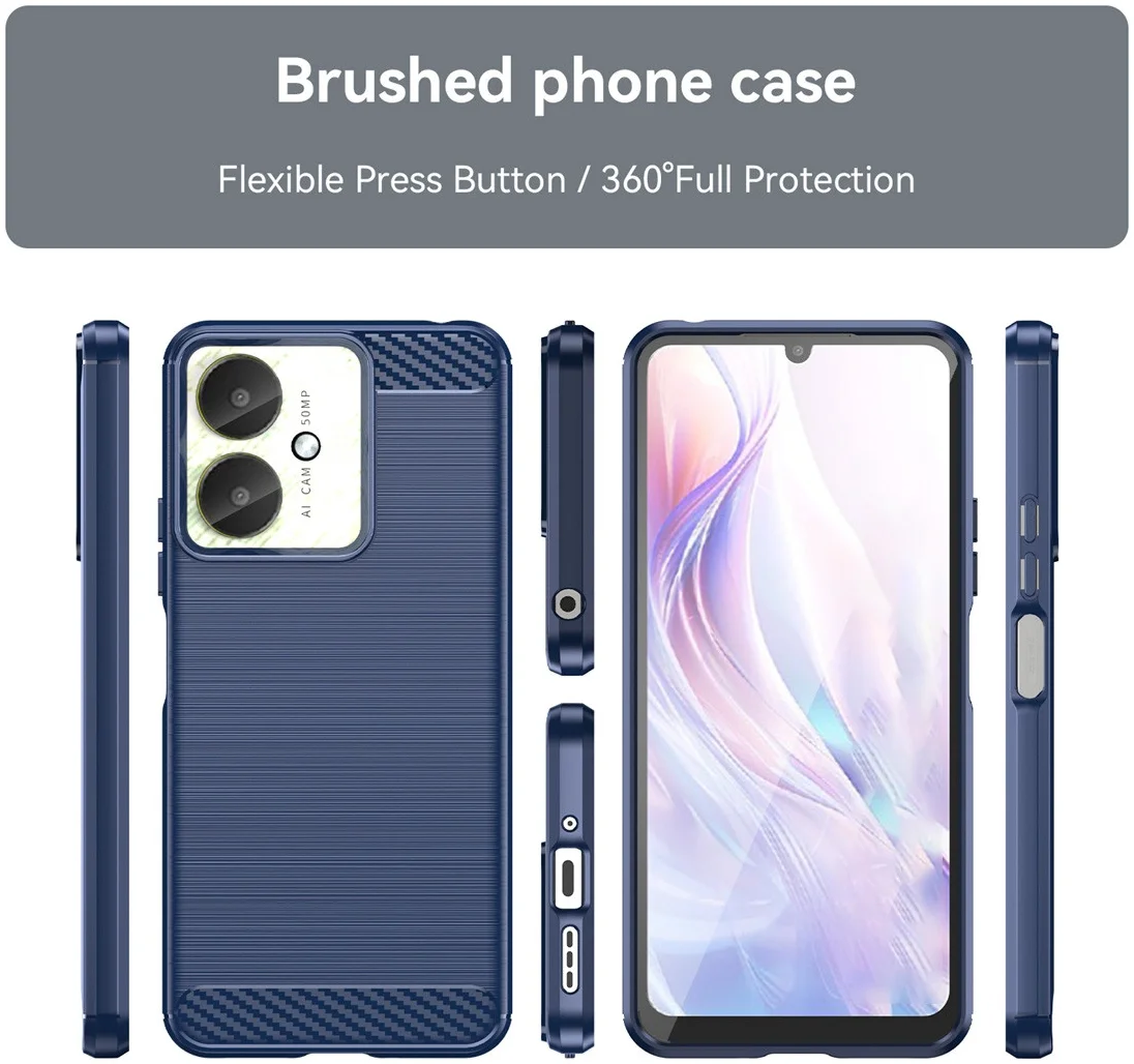 Xiaomi Redmi 13 4G / Poco M6 Hoesje Geborsteld TPU Flexibele Back Cover Blauw afbeelding 8