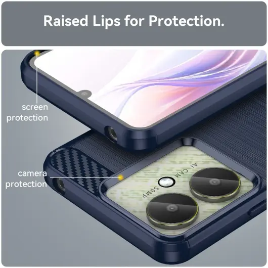 Xiaomi Redmi 13 4G / Poco M6 Hoesje Geborsteld TPU Flexibele Back Cover Blauw afbeelding 6