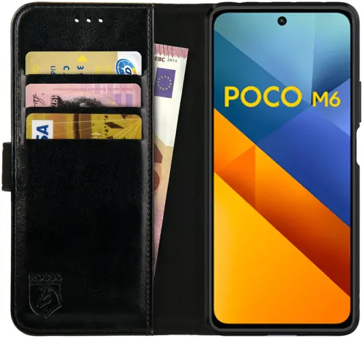 Rosso Element Xiaomi Redmi 13 4G / Poco M6 Hoesje Book Case Wallet Zwart afbeelding 1