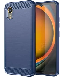 Samsung Galaxy Xcover 7 Hoesje Geborsteld TPU Back Cover Blauw