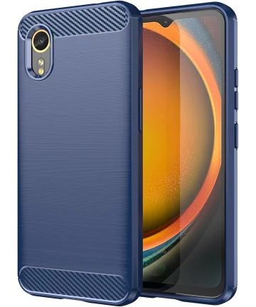 Samsung Galaxy Xcover 7 Hoesje Geborsteld TPU Back Cover Blauw Hoesjes