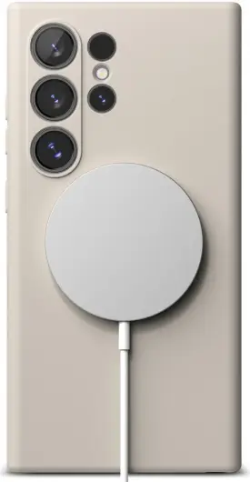 Ringke Silicone Samsung Galaxy S24 Ultra Hoesje MagSafe Beige afbeelding 15