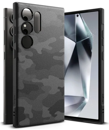 Ringke Onyx Samsung Galaxy S24 Ultra Hoesje TPU Back Cover Camo Zwart Hoesjes