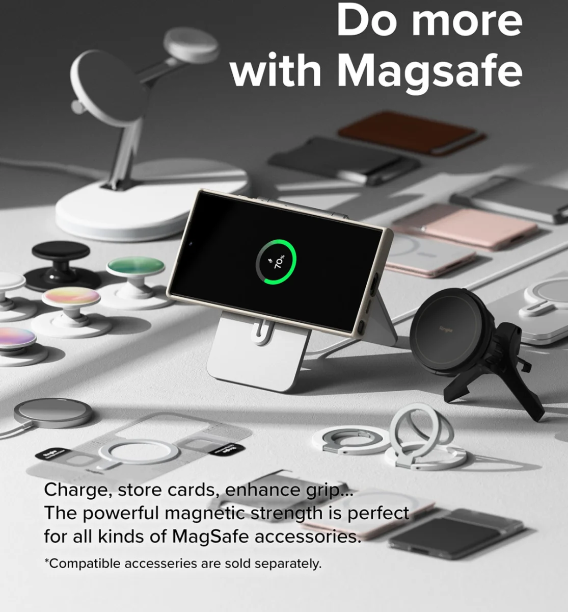 Ringke Silicone Samsung Galaxy S24 Hoesje MagSafe Back Cover Beige afbeelding 3
