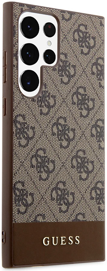 Guess Samsung Galaxy S24 Ultra Hoesje Hard Case 4G Logo Bruin afbeelding 3