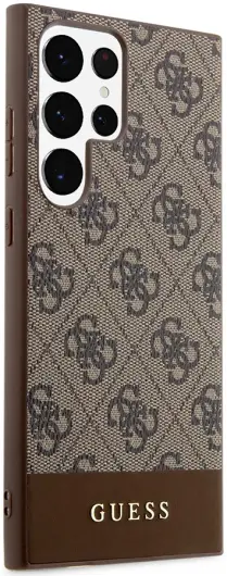 Guess Samsung Galaxy S24 Ultra Hoesje Hard Case 4G Logo Bruin afbeelding 3