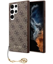 Guess Samsung Galaxy S24 Ultra Hoesje Charm Back Cover Bruin