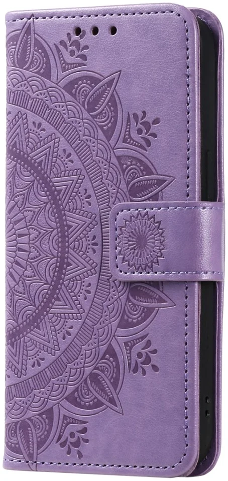 Oppo A78 4G Hoesje Mandala Book Case met Pasjeshouder Paars afbeelding 5