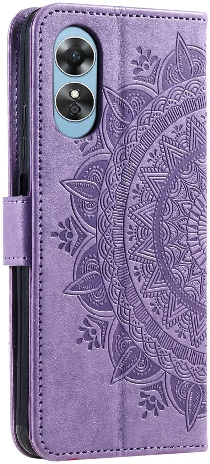 Oppo A78 4G Hoesje Mandala Book Case met Pasjeshouder Paars afbeelding 6
