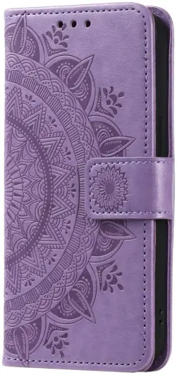 Oppo A78 4G Hoesje Mandala Book Case met Pasjeshouder Paars afbeelding 5