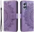 Oppo A78 4G Hoesje Mandala Book Case met Pasjeshouder Paars afbeelding 1