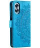 Oppo A78 4G Hoesje Mandala Book Case met Pasjeshouder Blauw