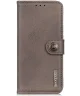 KHAZNEH Oppo A78 4G Hoesje Portemonnee Book Case Khaki